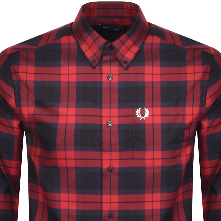 Alternative Image for ProductFred Perry Tartan Long Sleeved Shirt Red2